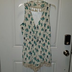 Cactus romper with tassel detail